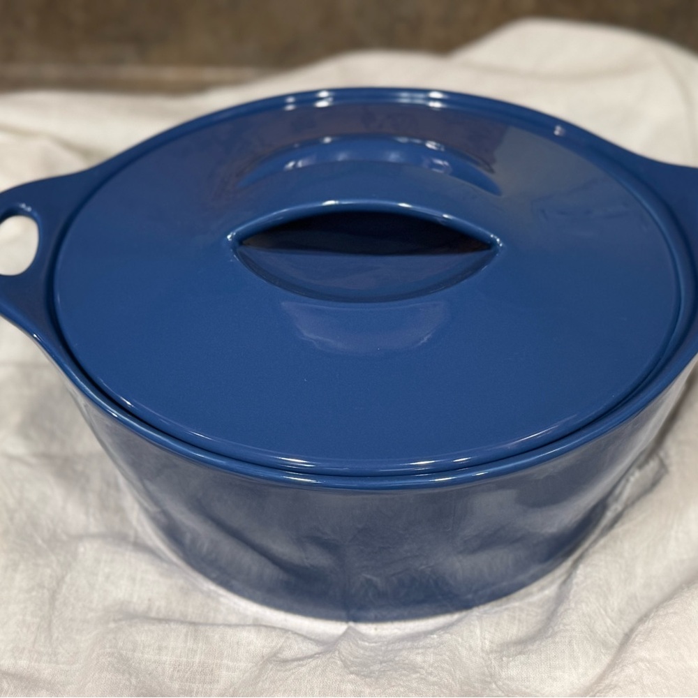 2.5 qt CorningWare Creations Stoneware Blue baking casserole dish w lid - Picture 4 of 9